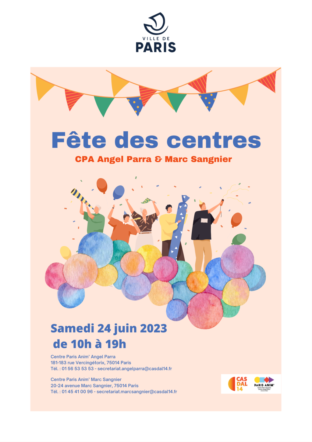 Fêtes des centres Paris Anim' Angel Parra & Marc Sangnier